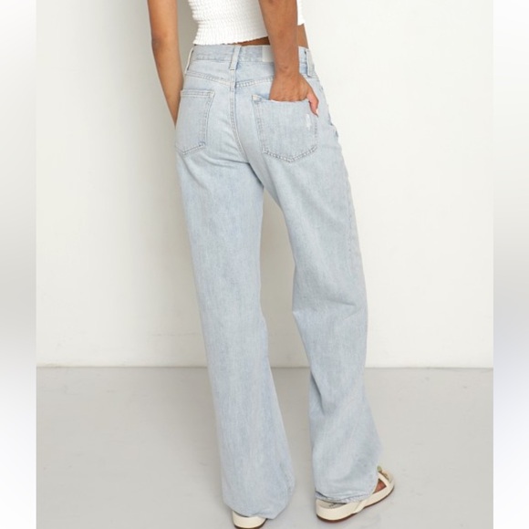 Pistola Bobbie Crossover Jean Size 25 Hi Rise Straight Distressed Rennie Blue - Picture 5 of 15